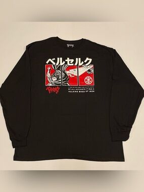BERERK GUTS BLACK SWORDSWMAN GRAPHIC LONG SLEEVE T SHIRT (XL)